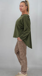 Gestreifte Hosen im Cord-Look