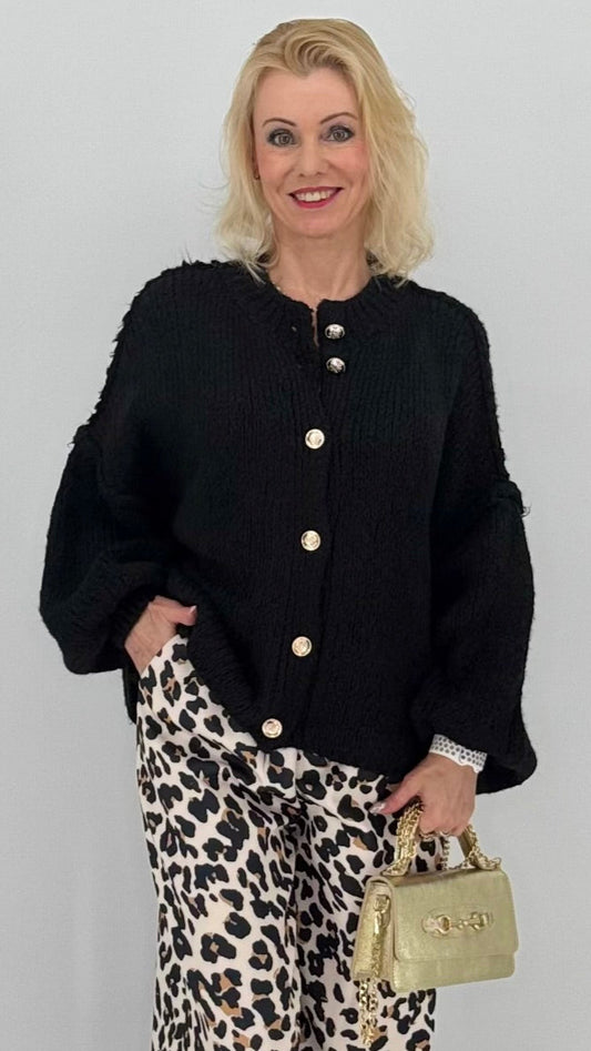 Strickjacke, schwarz