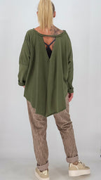 Gestreifte Hosen im Cord-Look
