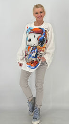 Shirt "Snoopy", weiß, pink