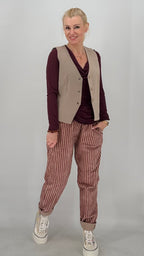 Weste in taupe, khaki