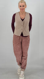 Weste in taupe, khaki