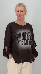 Sweatshirt "Do nothing club", taupe, braun
