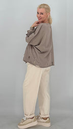 Sweatshirt "Do nothing club", taupe, braun