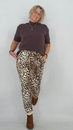 Pullover ESViViD Baby Alpaca kurzarm, braun, weiss, rosa