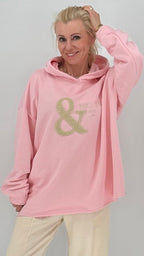 Hoodie in Rosa "& BKLYN" mit Kapuze