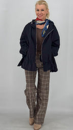 Jacke mit Spitze und Kapuze "Sandra" in Blau