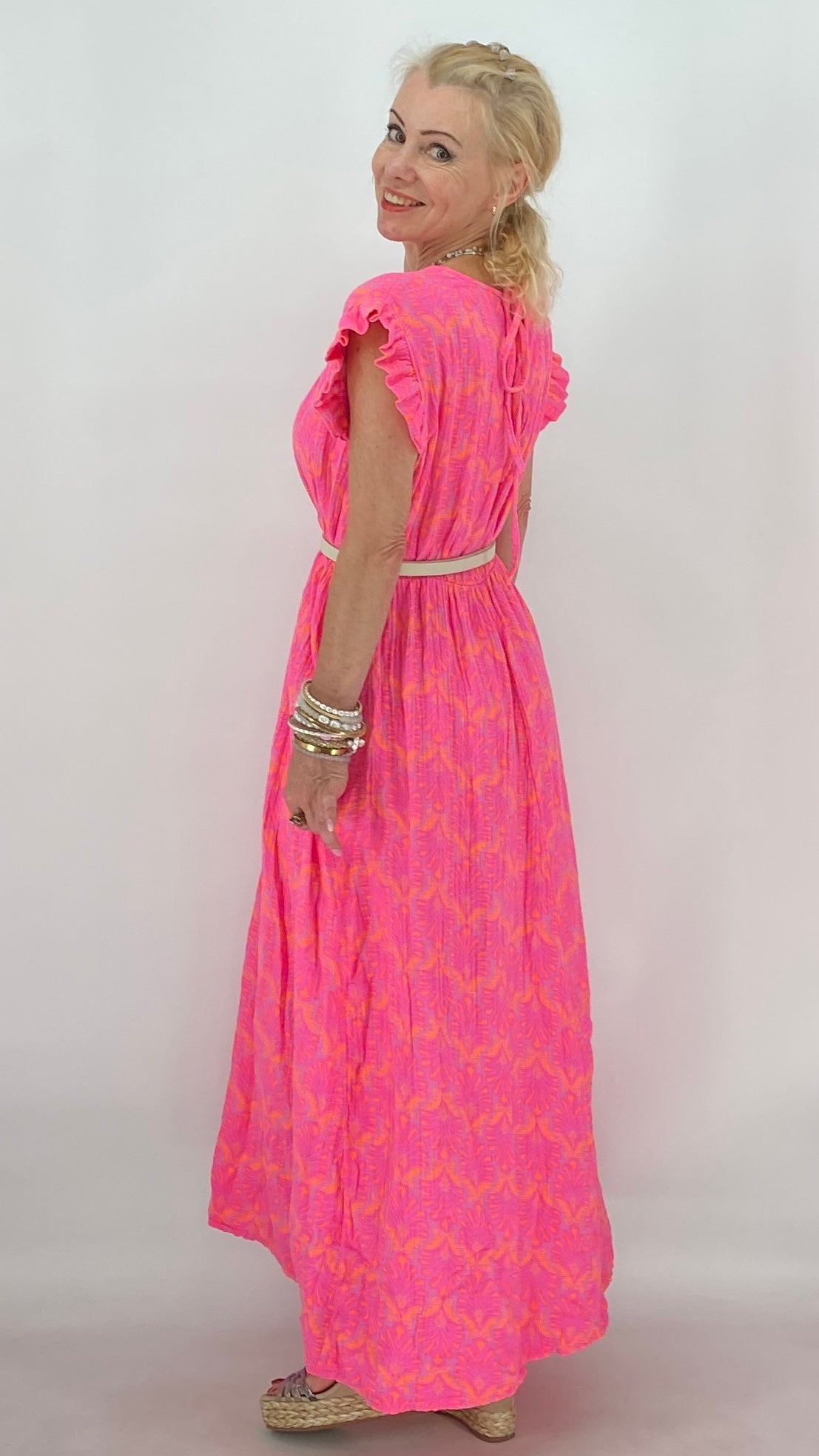 Betti Maxi, Sommer Kleid, in Rose