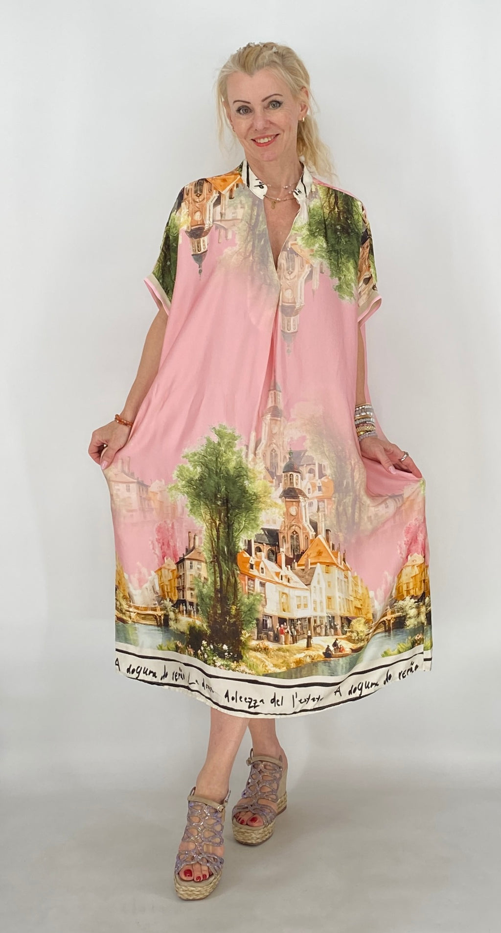 "Dolce" Sommer Kleid in vielen Farben, Viskose/Seide
