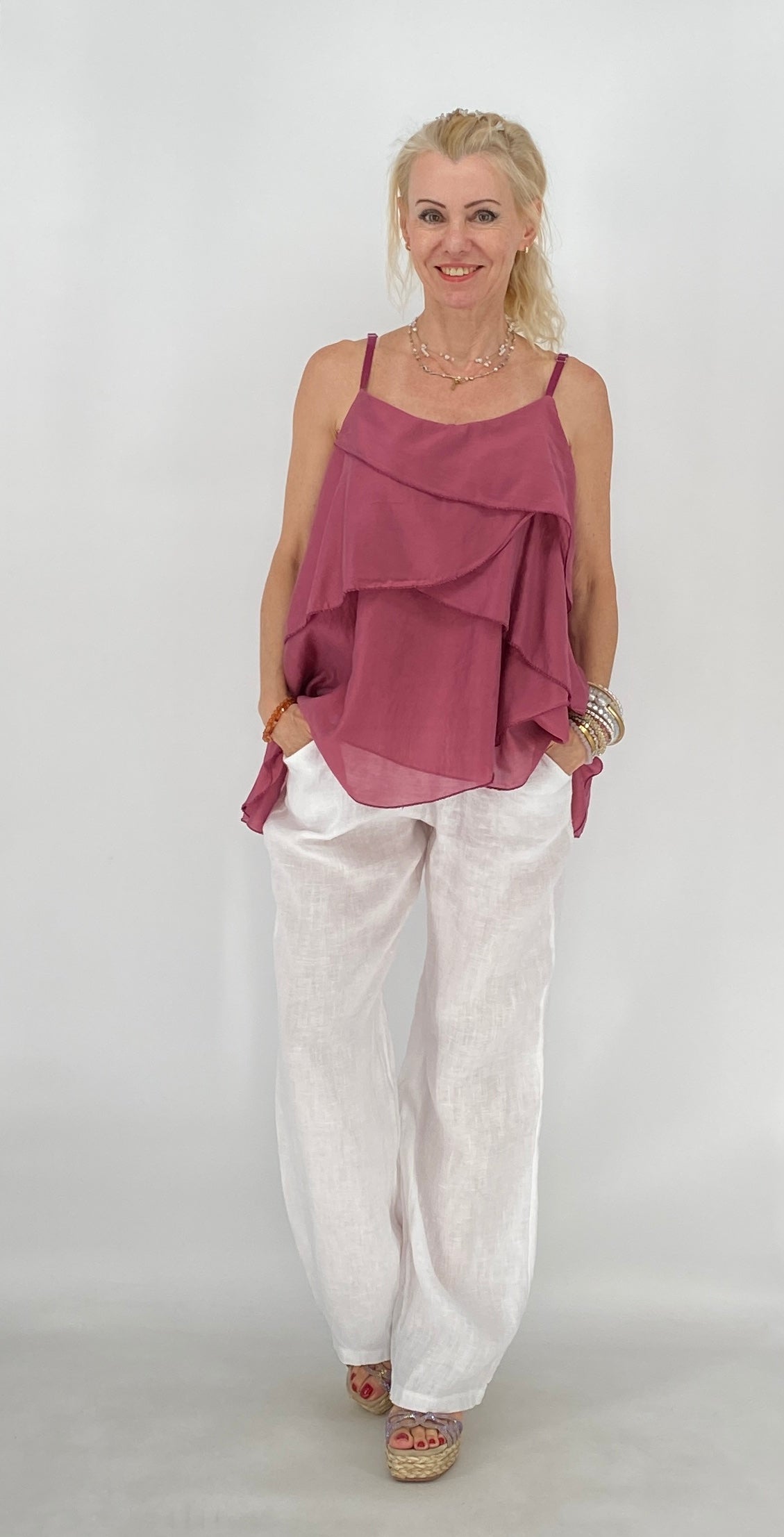 Top "Shik",  braun, rosa