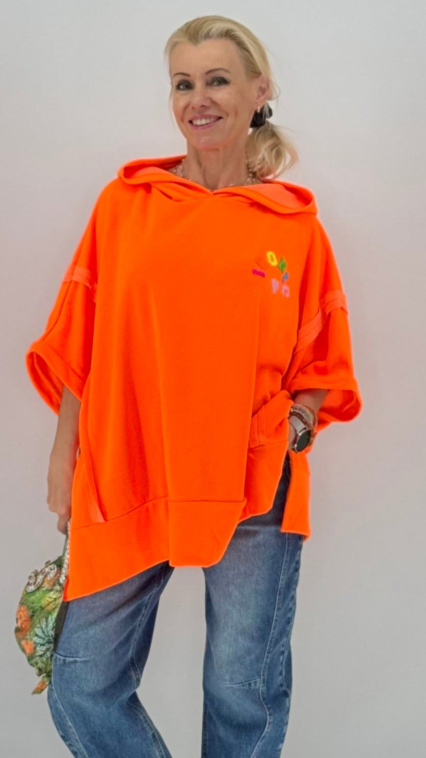 Hoodie "ICONIC"orange, pink