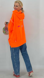 Hoodie "ICONIC"orange, pink