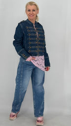 Jacke mit Reißverschluss und Knopfdetails mit Schlaufen