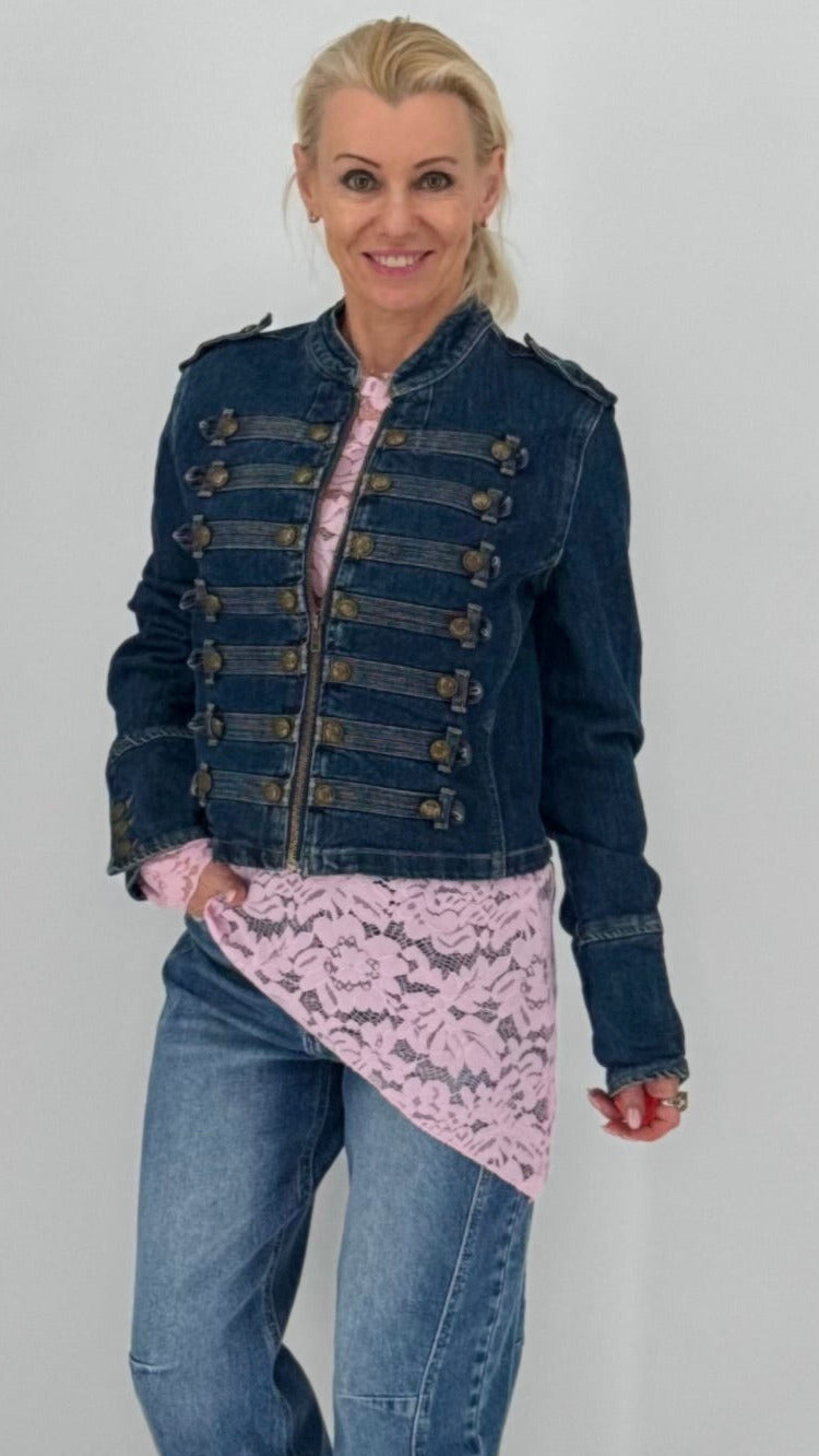 Jacke mit Reißverschluss und Knopfdetails mit Schlaufen