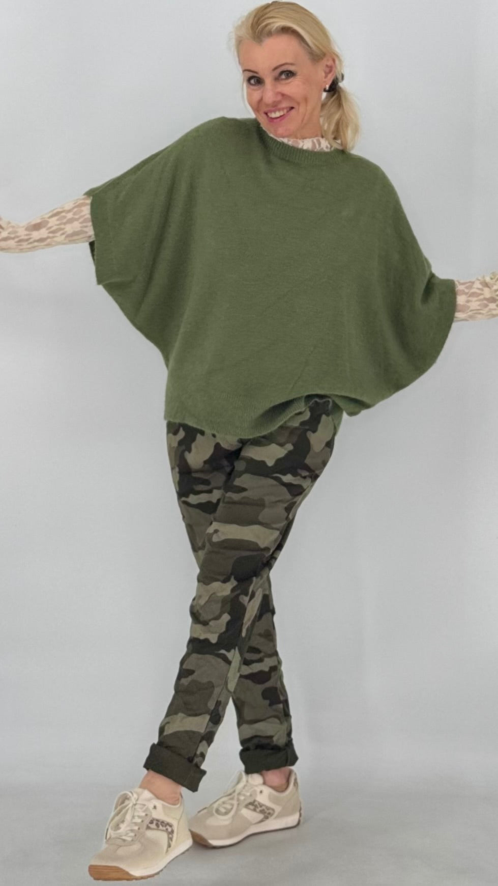 Camouflage Jogpants Hosen, blau, khaki
