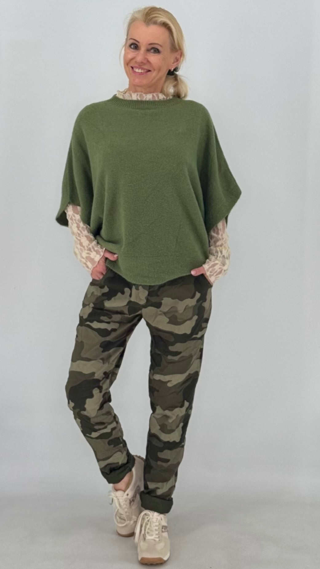 Camouflage Jogpants Hosen, blau, khaki