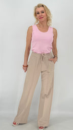 ESViViD Hose mit genähter Bügelfalte in beige