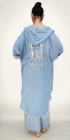 Sommer Mantel, Jeansfarbe