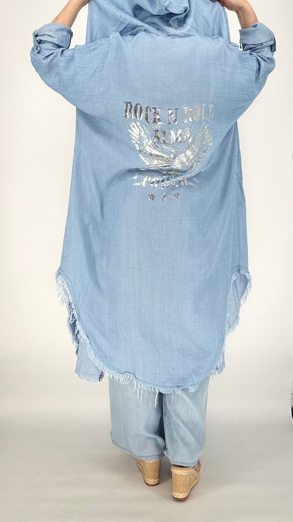 Sommer Mantel, Jeansfarbe