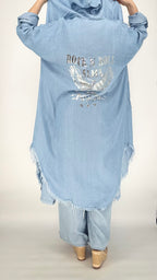 Sommer Mantel, Jeansfarbe