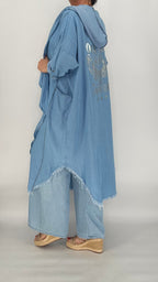 Sommer Mantel, Jeansfarbe