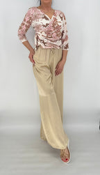 Bluse Muster, creme/beige/rosa