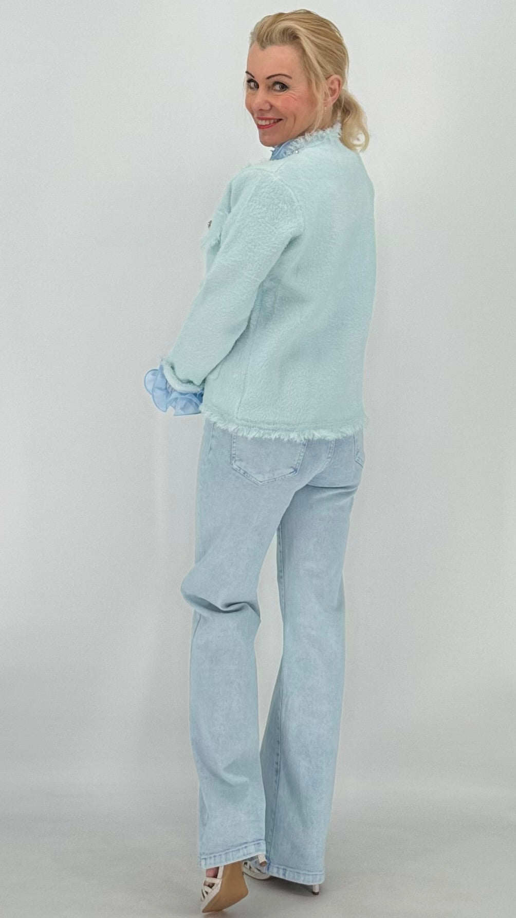 Jacke mit liebevollen Details, in Rosa, Babyblau