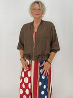 Leichte Bluson Jacke "Ela" in Beige, Braun, Creme