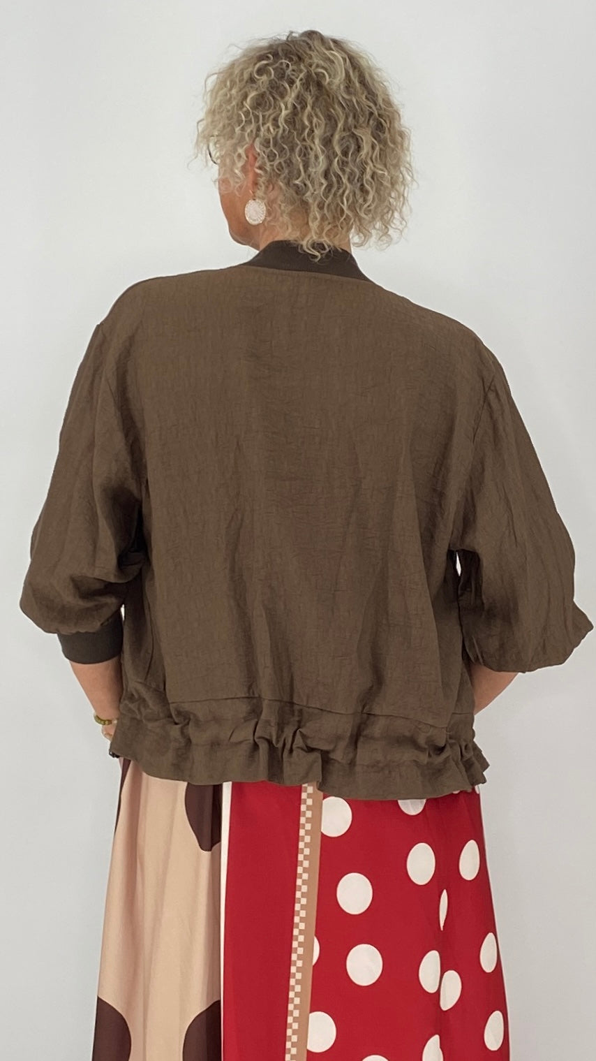 Leichte Bluson Jacke "Ela" in Beige, Braun, Creme