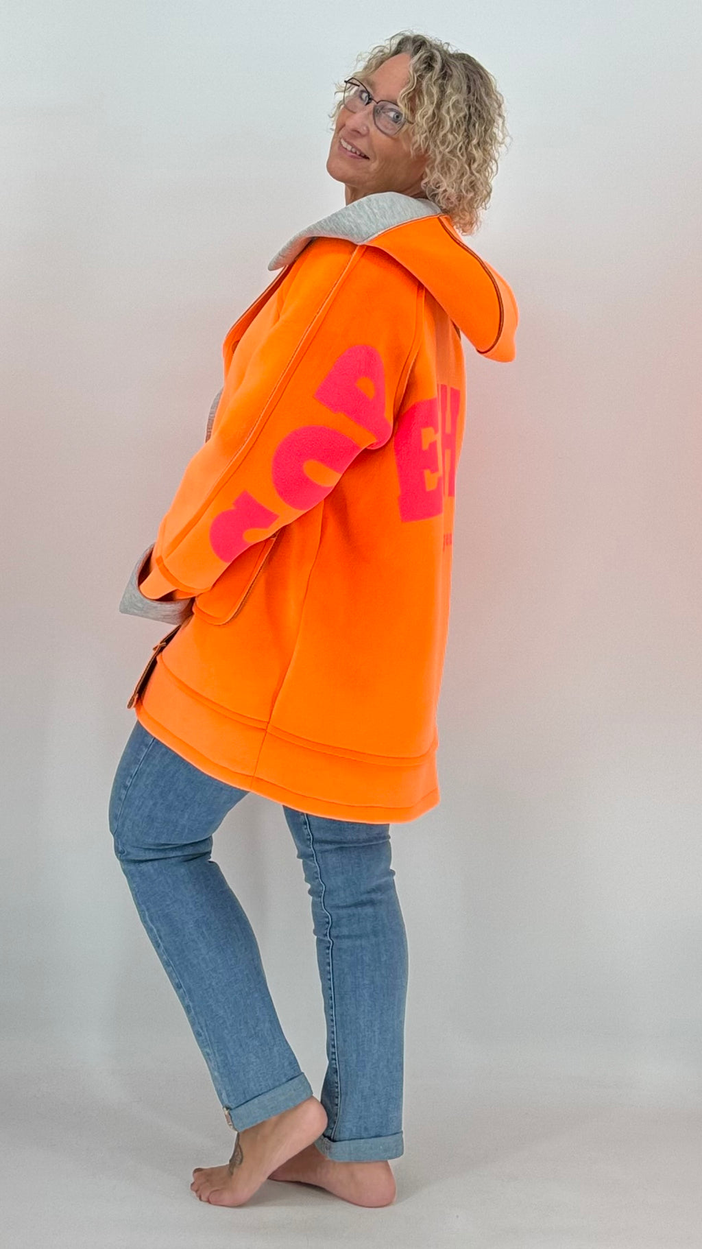 Jacke, "Copenhagen", orange, grün, braun, grau