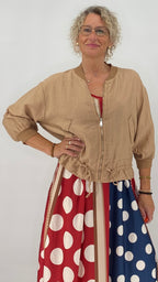 Leichte Bluson Jacke "Ela" in Beige, Braun, Creme
