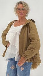 Jacke mit Spitze und Kapuze "Sandra"