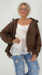 Jacke mit Spitze und Kapuze "Sandra"
