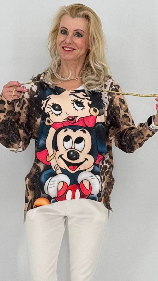 Sweatshirt mit Kapuze, Betty und Micky