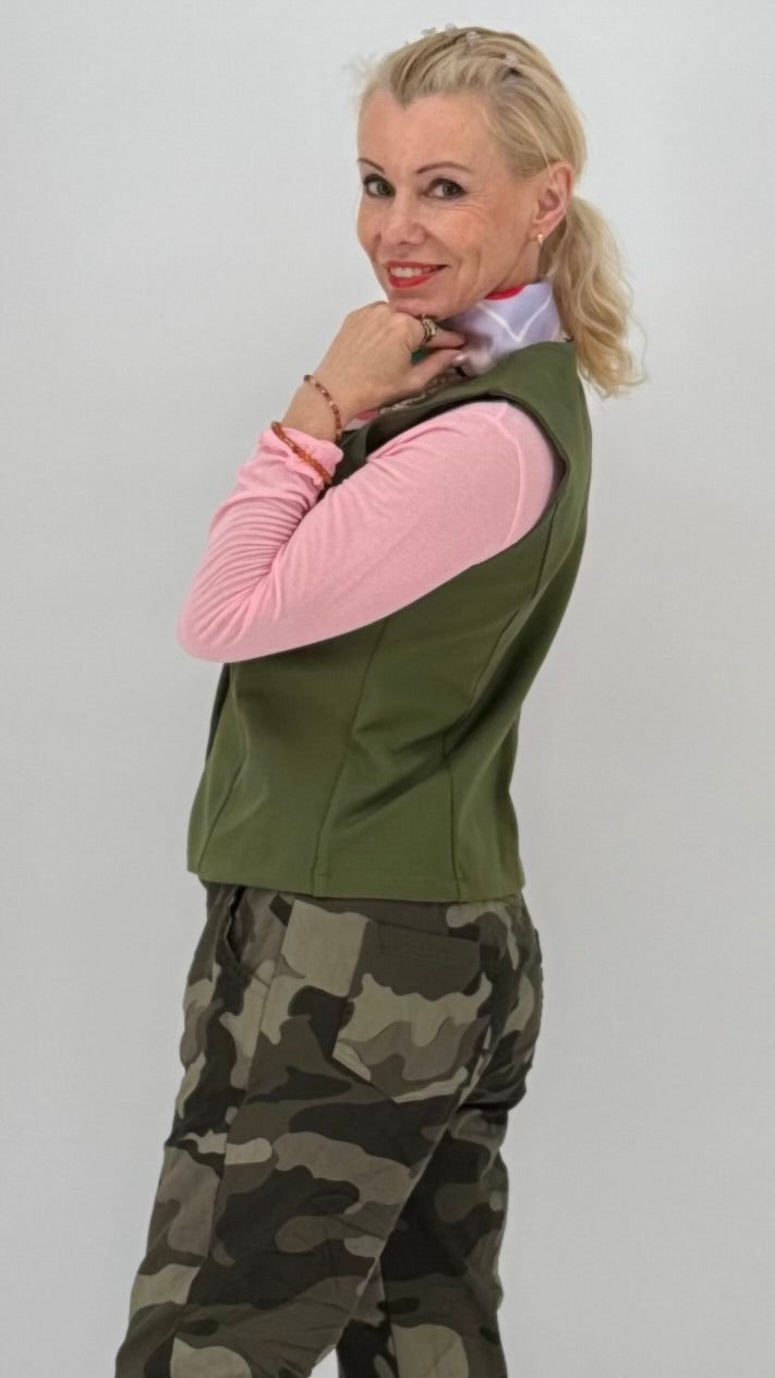 Weste in Taupe und Khaki