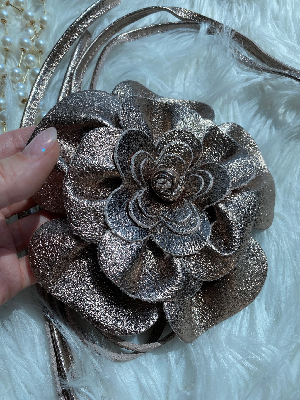 Bindegürtel aus Leder, Grün, Silber, Schwarz, Bronze