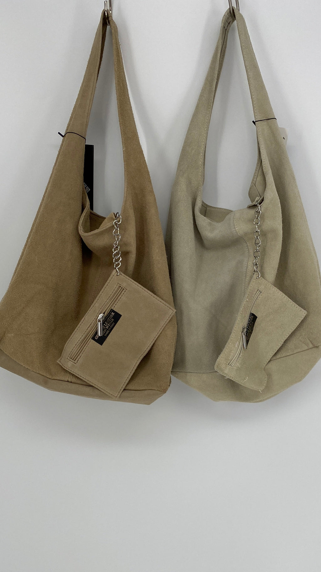 Shopper-Tasche aus Wildleder + kleine Geldbörse