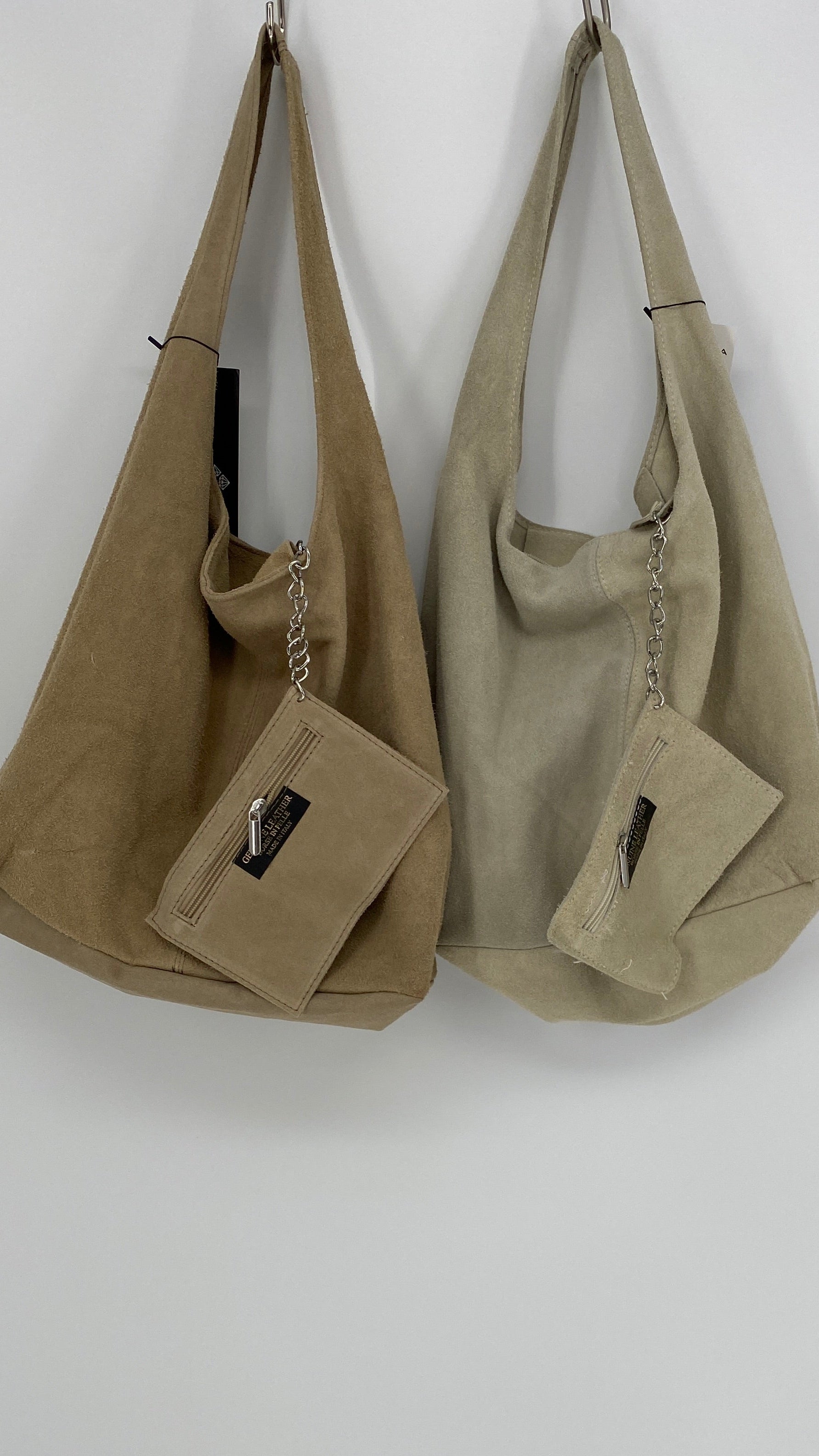 Shopper-Tasche aus Wildleder + kleine Geldbörse
