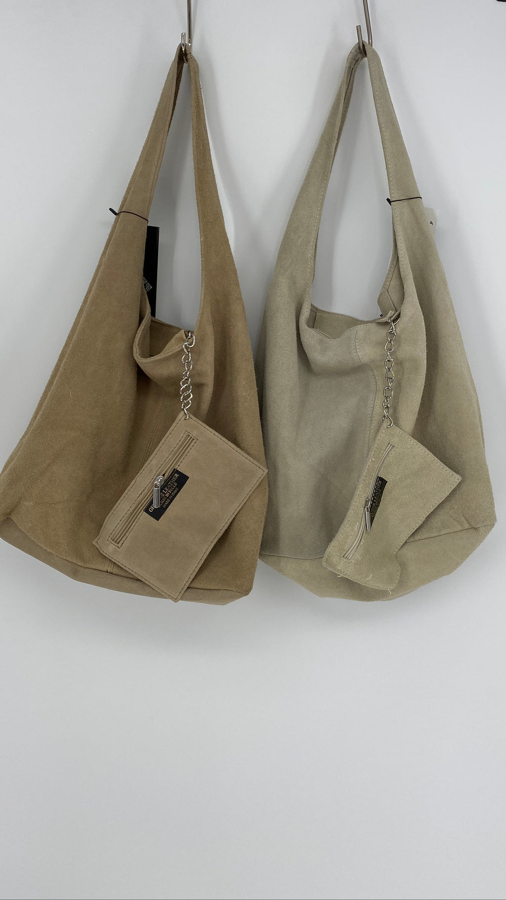 Shopper-Tasche aus Wildleder + kleine Geldbörse
