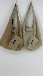 Shopper-Tasche aus Wildleder + kleine Geldbörse