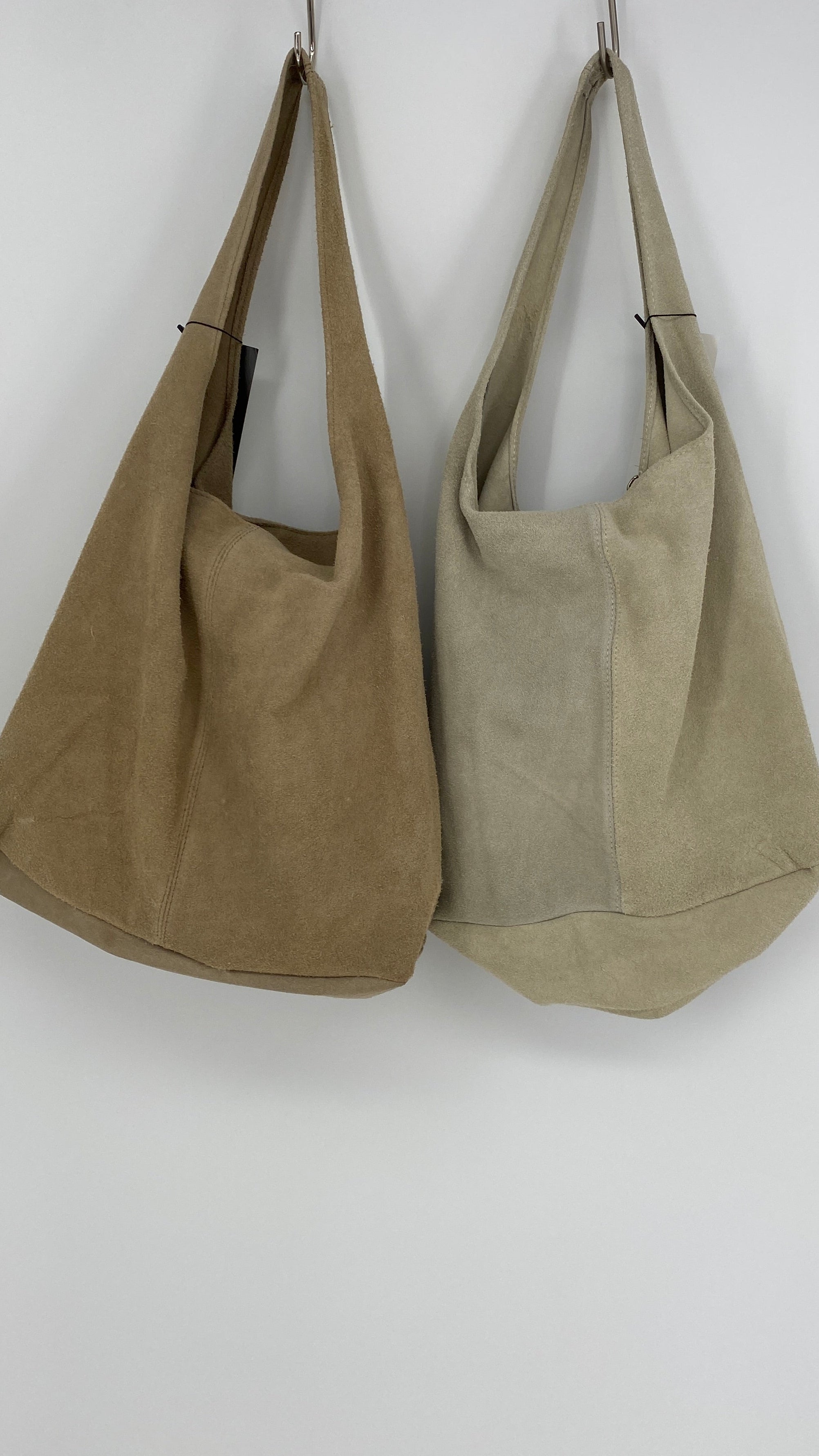 Shopper-Tasche aus Wildleder + kleine Geldbörse