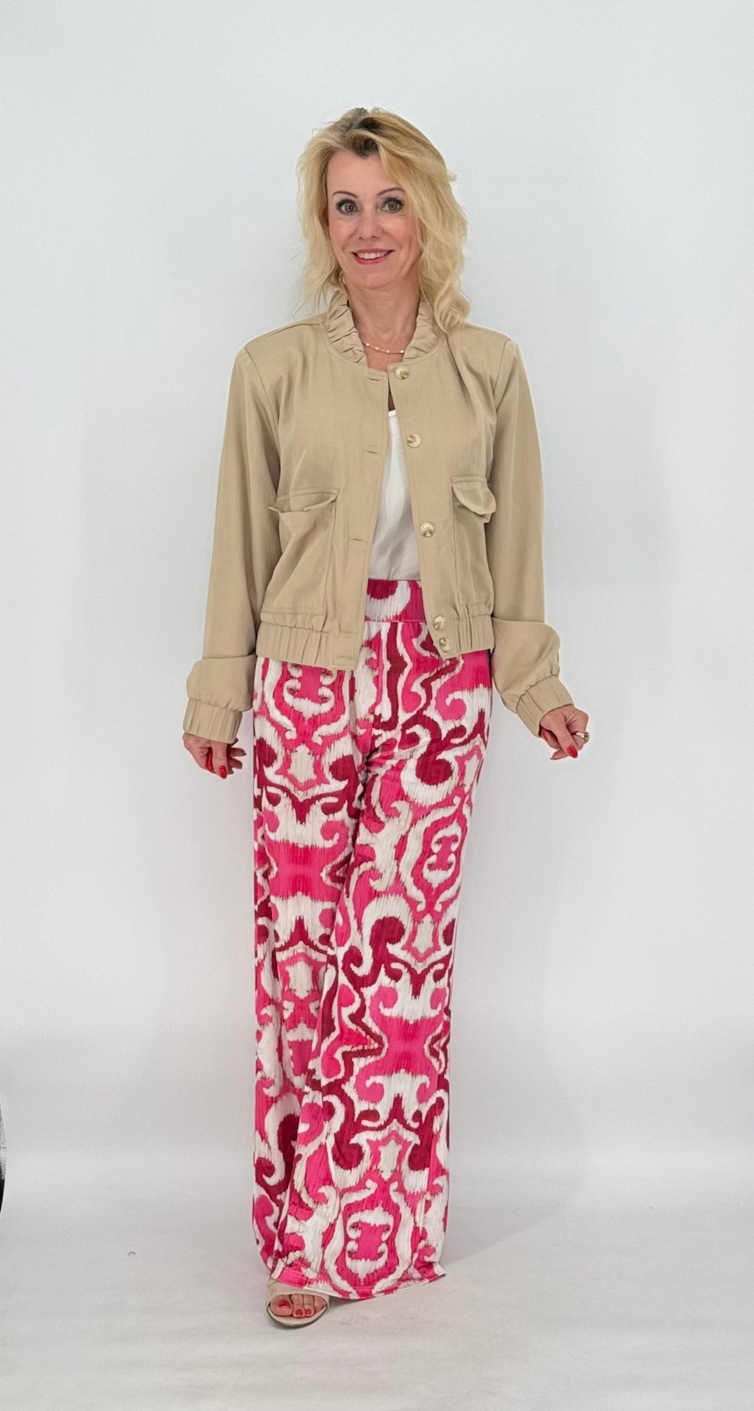 Hose creme/pink