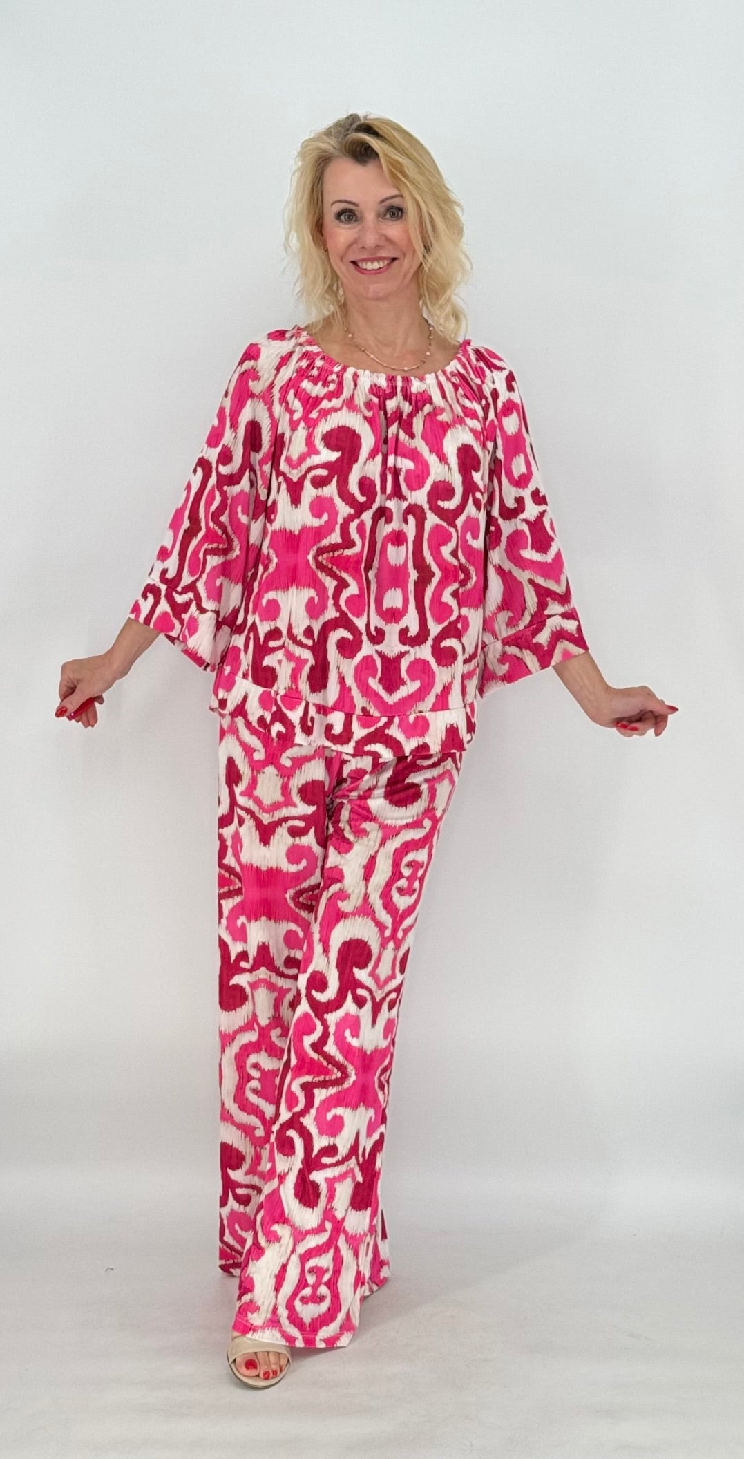Hose creme/pink