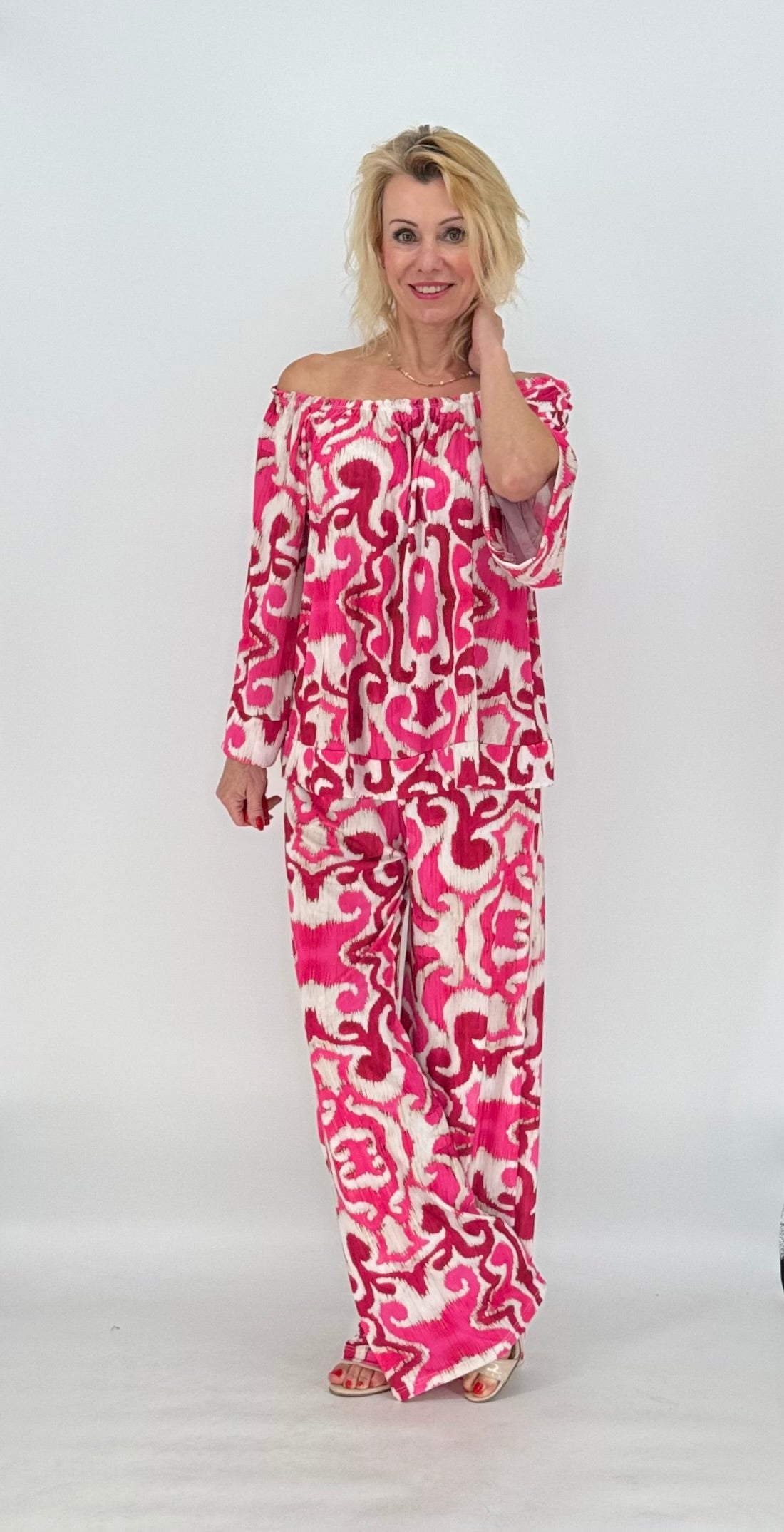 Hose creme/pink