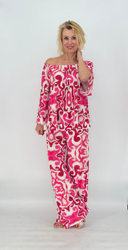 Hose creme/pink