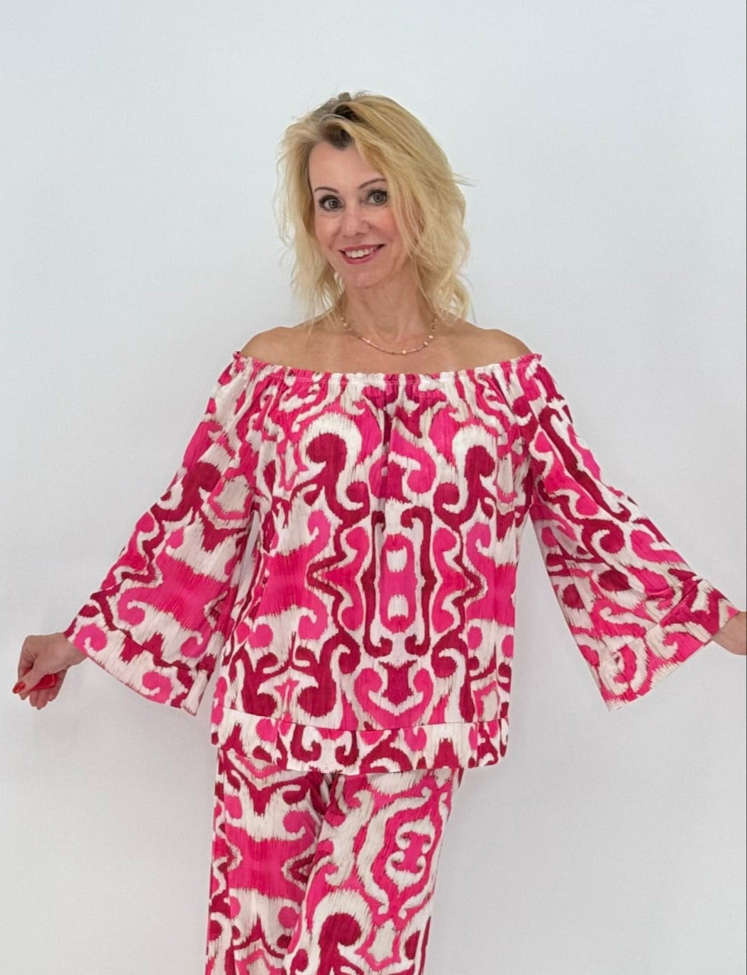 Bluse creme/pink
