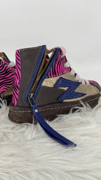 Zebra Glam Sneaker, Rebecca White, Leder