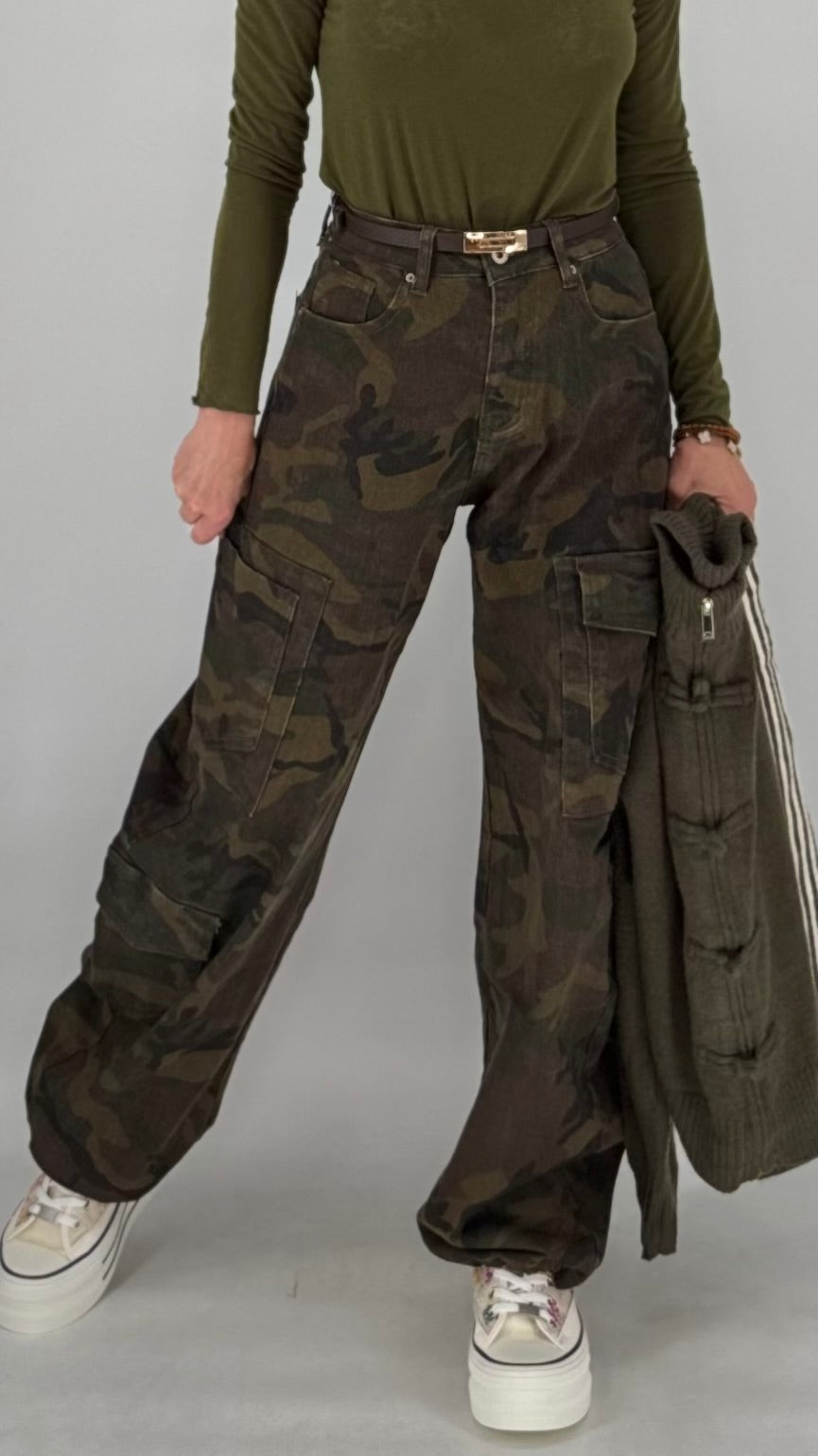 Camouflage Cargo-Hose im lässigen Oversize-Look