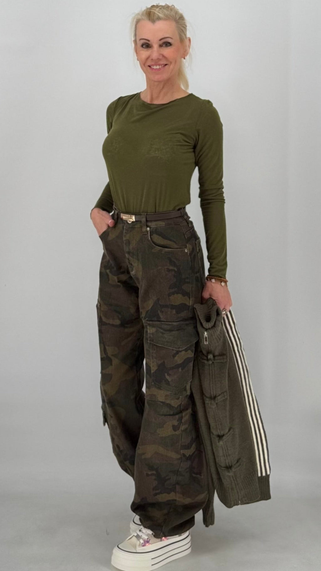 Camouflage Cargo-Hose im lässigen Oversize-Look