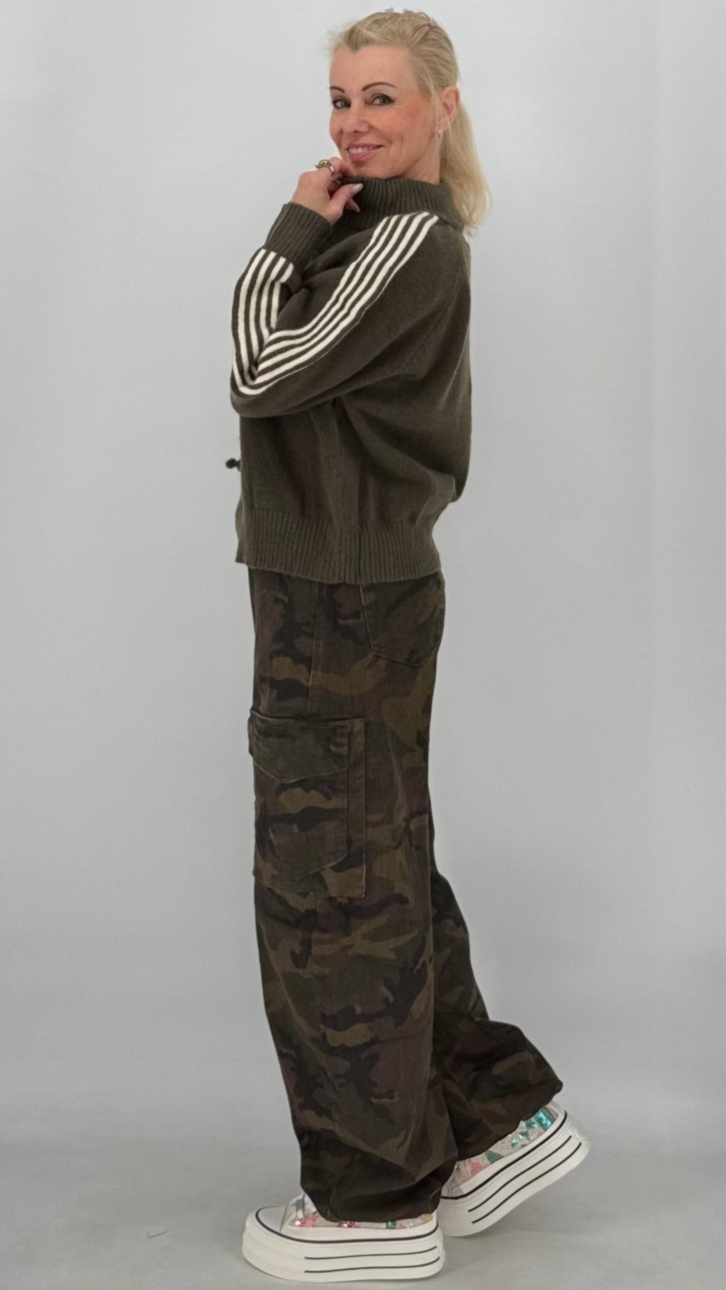Camouflage Cargo-Hose im lässigen Oversize-Look